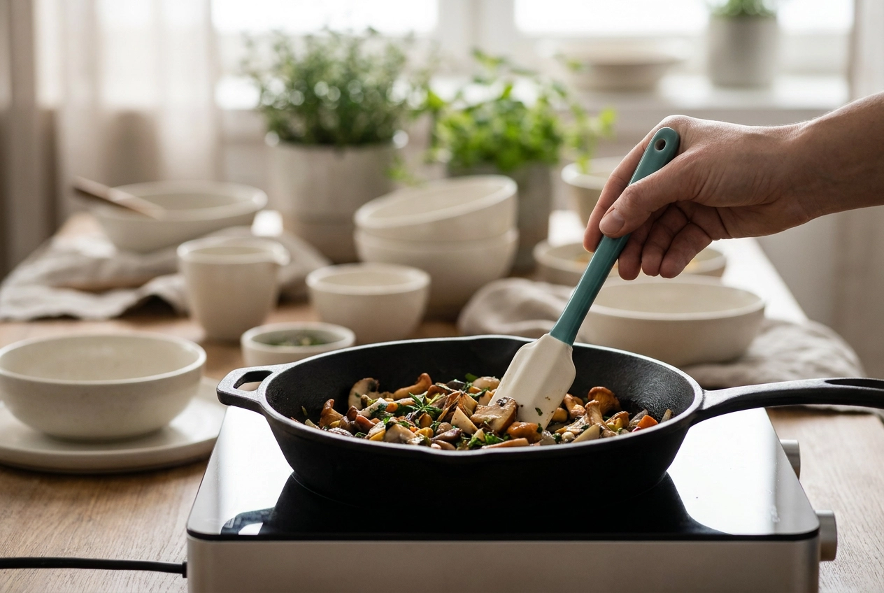 Professional header image for industry analysis: Veganes Live-Cooking-Catering für Firmenevents: Warum das...